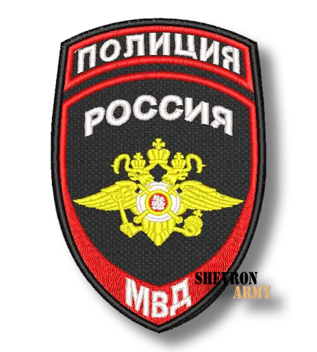 Нарукавный знак МВД Общий Россия на черном фоне