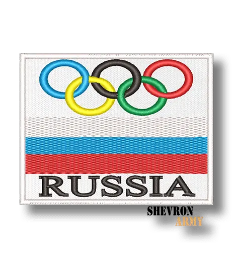 Нашивка Russia с олимпийскими кольцами